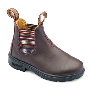 Blundstone Kid's #1413 Boots - Brown w/Striped Elastic