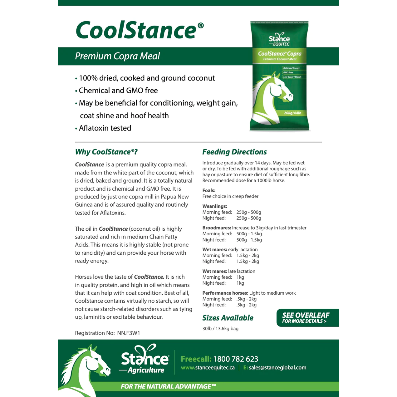 Stance Eq CoolStance Copra Premium Coconut Meal - 20KG