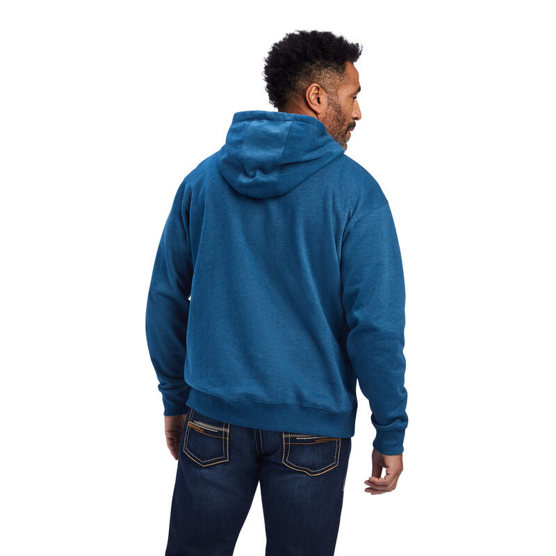Ariat Men's Logo Hoodie - Poseidon Heather