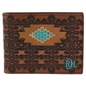 Red Dirt Men's Laced Southwest Medallion Bifold Wallet - Brown