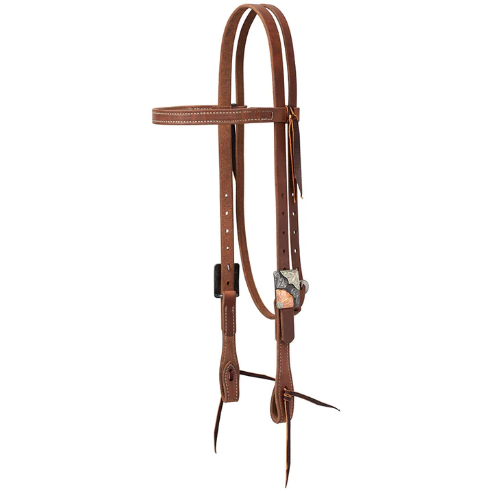 Weaver Protack Browband Headstall w/Designer Hardware - Copper Flower