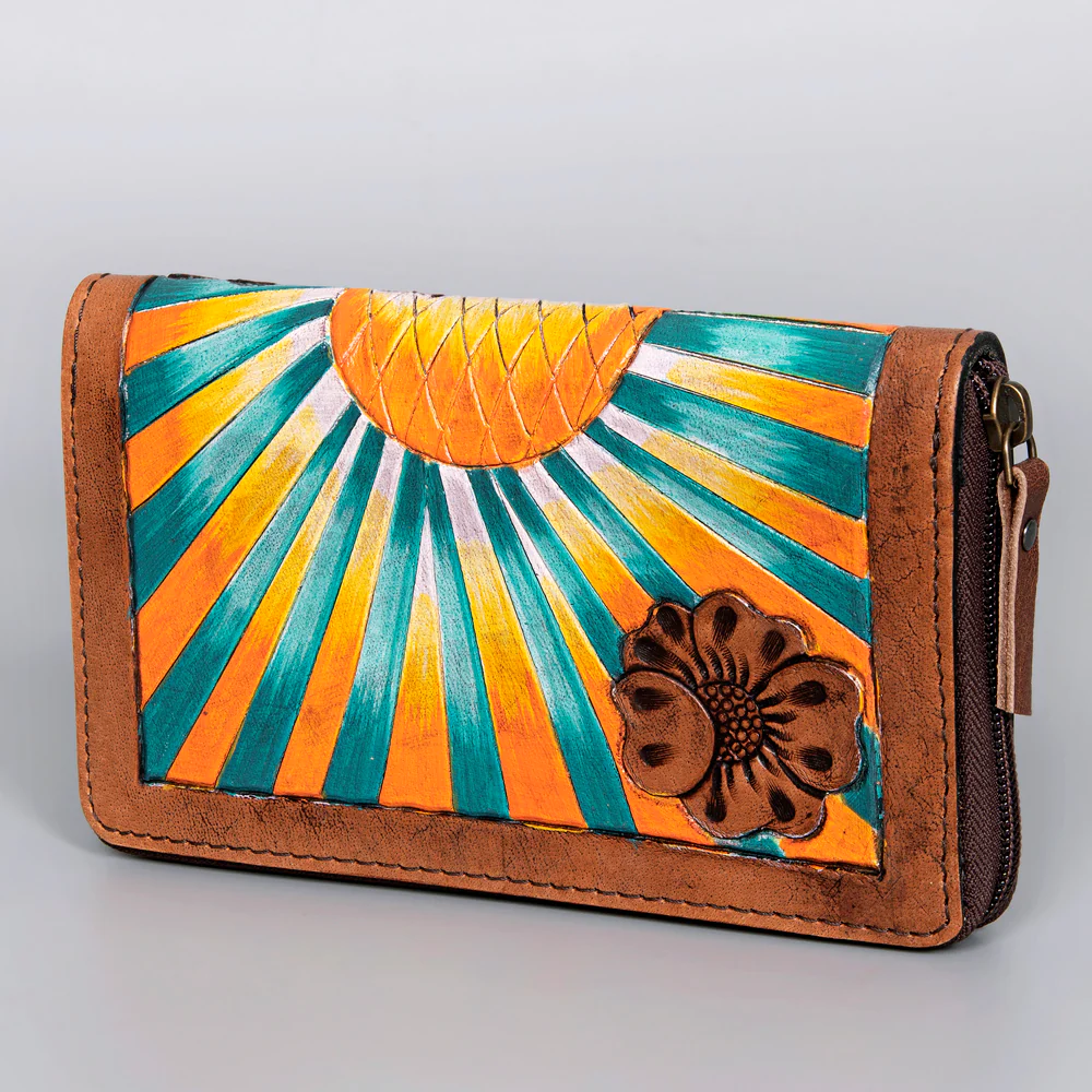 Olay Wallet -Leather With Hand Carving