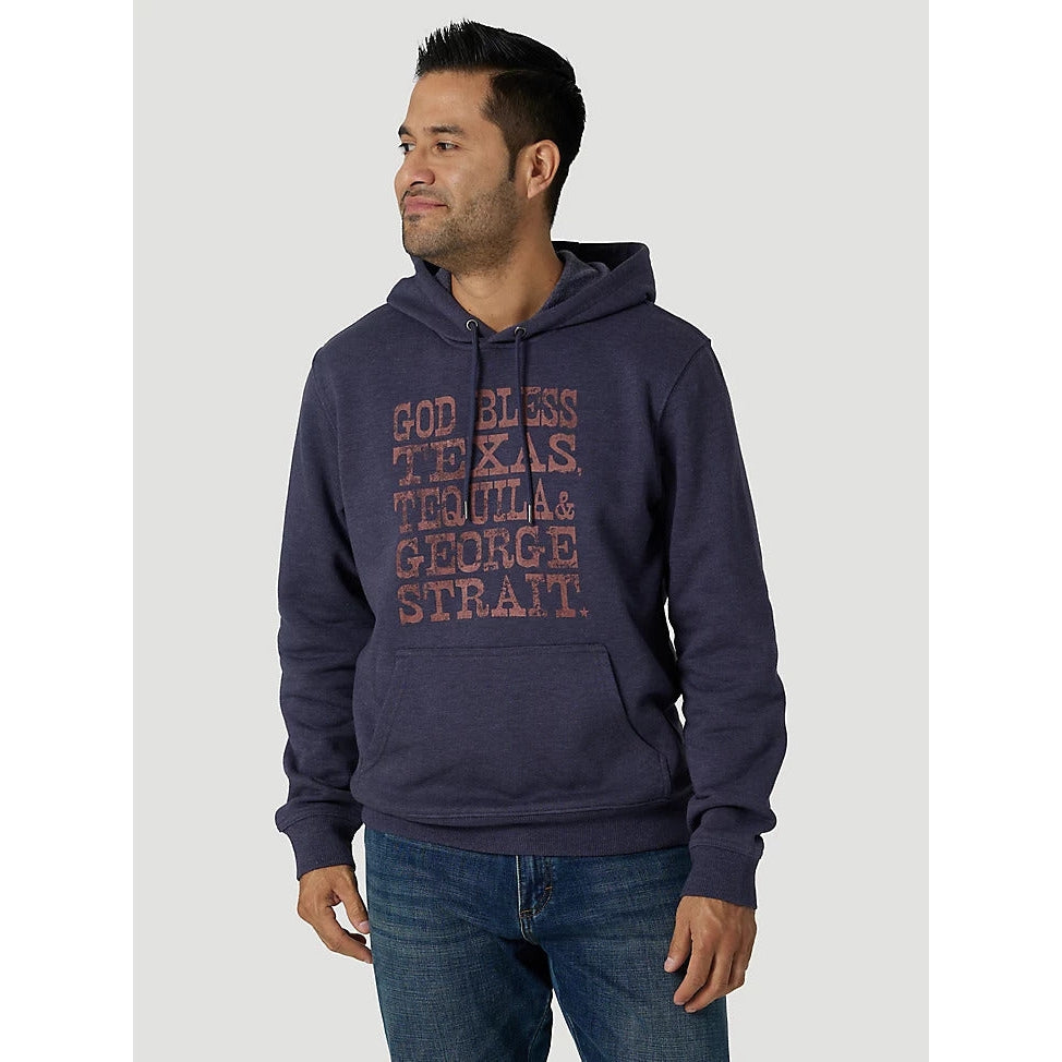 Wrangler Men's Graphic Hoodie George Strait Texas Flag