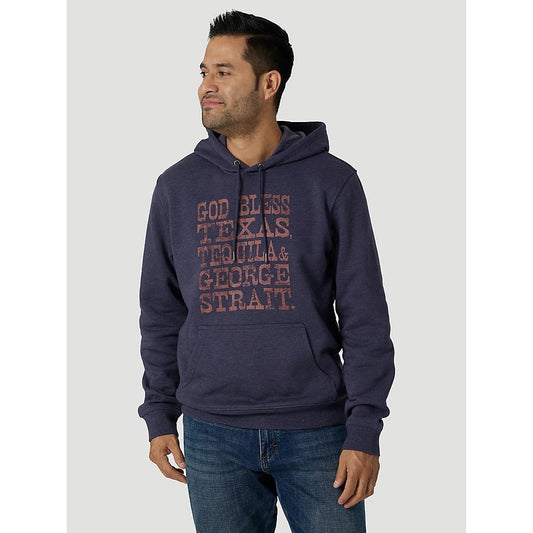 Wrangler Men's Graphic Hoodie George Strait Texas Flag