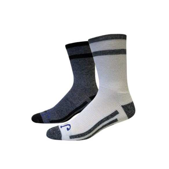 Just Dry Marled Crew White/Black Socks  2PK