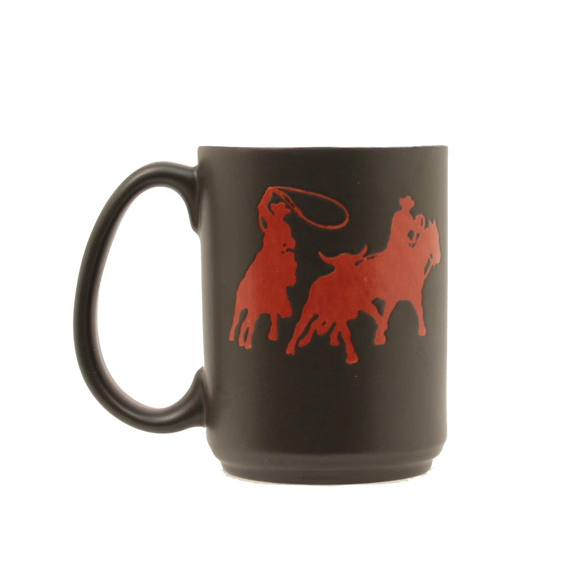 Western Moments Coffee Mug - Black with Red Team Roper