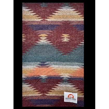 Blanket Throw 50 x 60 Buffalo Cross