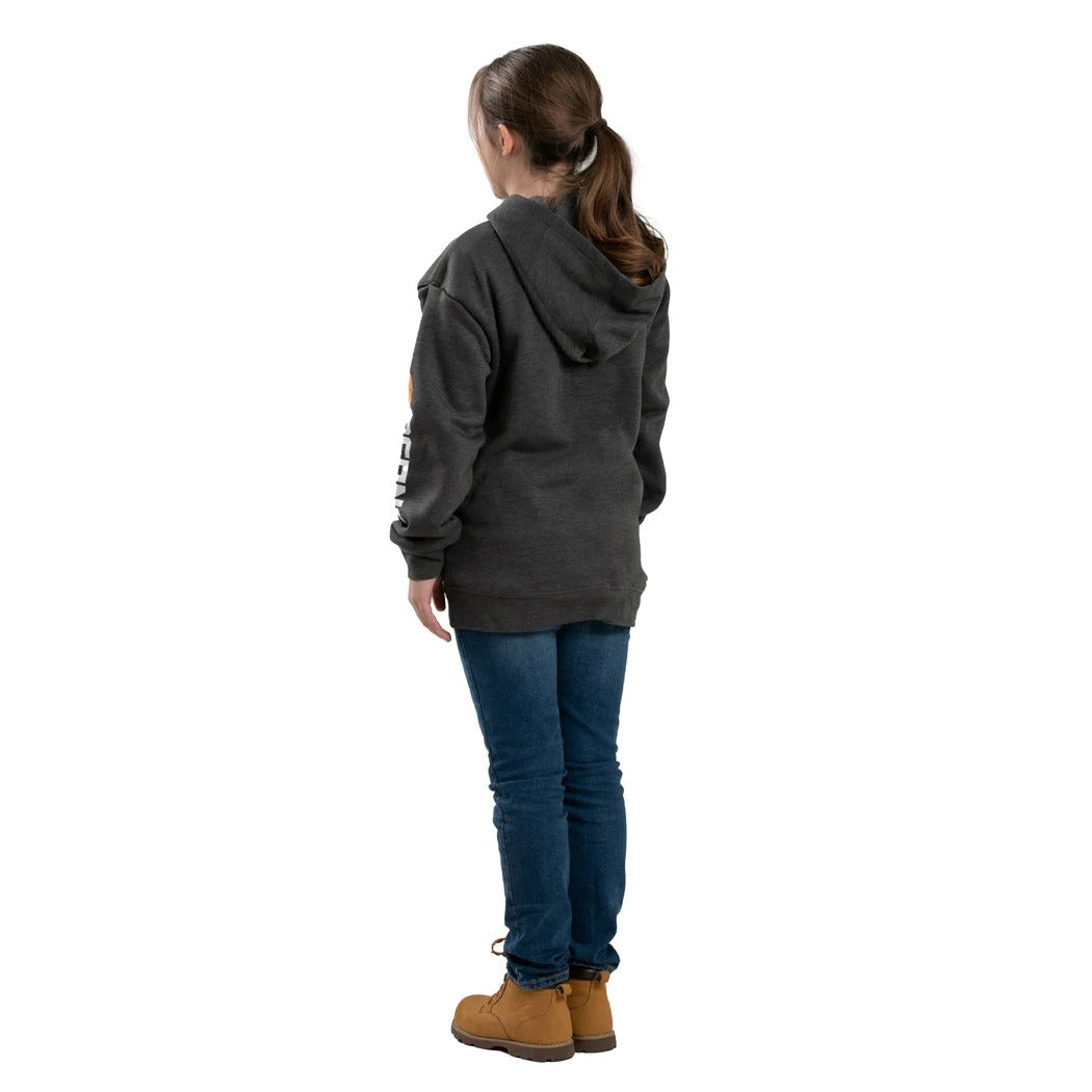 Berne Youth Signature Sleeve Hooded Pullover - Graphite
