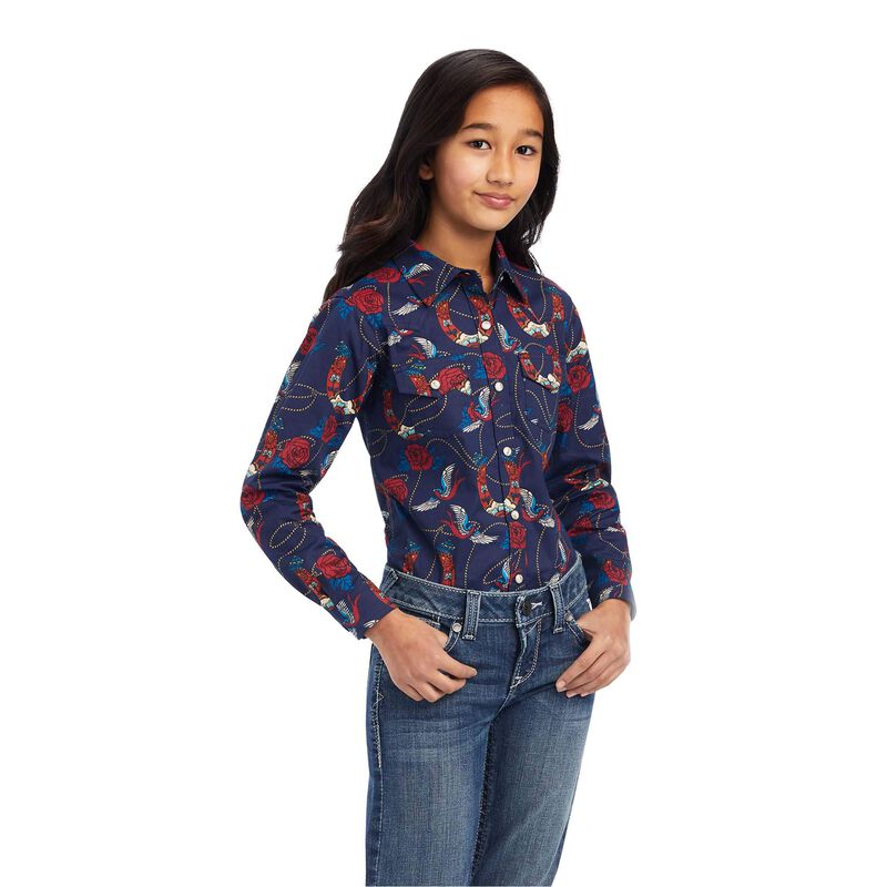 Ariat Girls REAL Rose LS Shirt