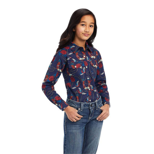 Ariat Girls REAL Rose LS Shirt