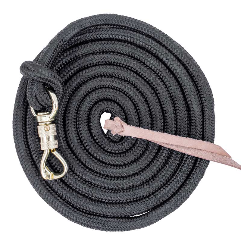 Equi-Sky 5/8" Horsemanship Lead With Swivel Snap - 12' Length x 5/8" Diameter - Black