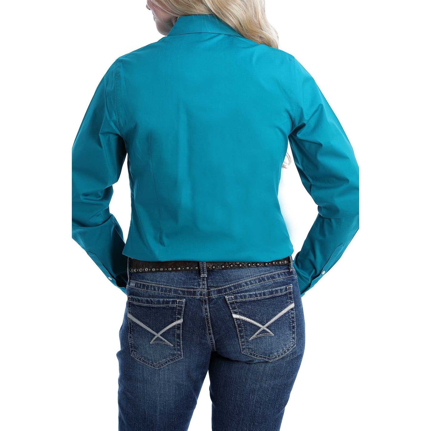 Cinch Women's Long Sleeve Shirt - Solid Teal - Irvine Tack & Western Wear