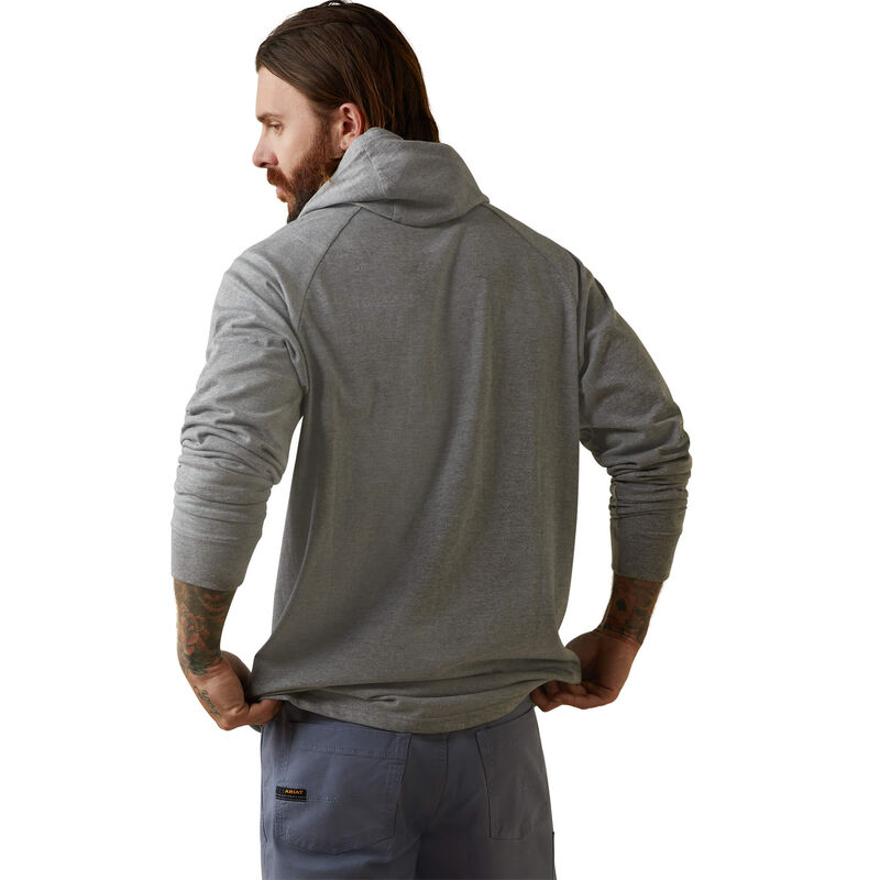 Ariat Mens Rebar Cotton Strong Hooded T-Shirt - Heather Grey