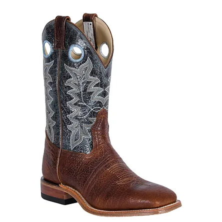 Brahma Men's Ranchman Roper Western Boots - Mountain Maple/Topaz Bisonte