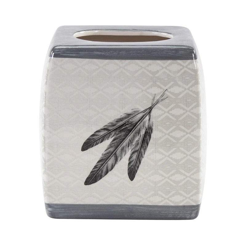 HiEnd Feather Design Ceramic Tissue Box Cover 1 PC