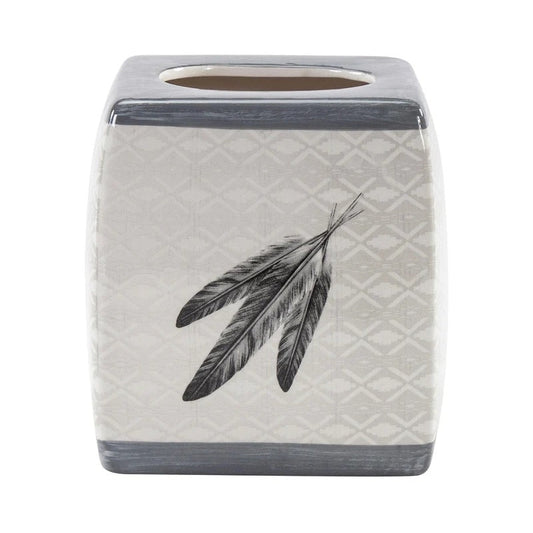 HiEnd Feather Design Ceramic Tissue Box Cover 1 PC