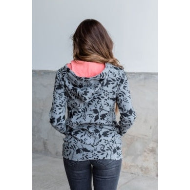 Ampersand Half Zip Sweatshirt - Shady Florals