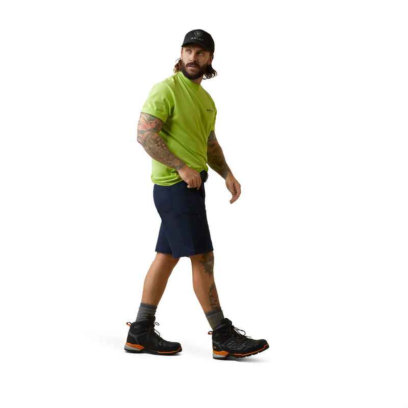 Ariat Mens Rebar Cotton Strong Logo T-Shirt - Lime/Black