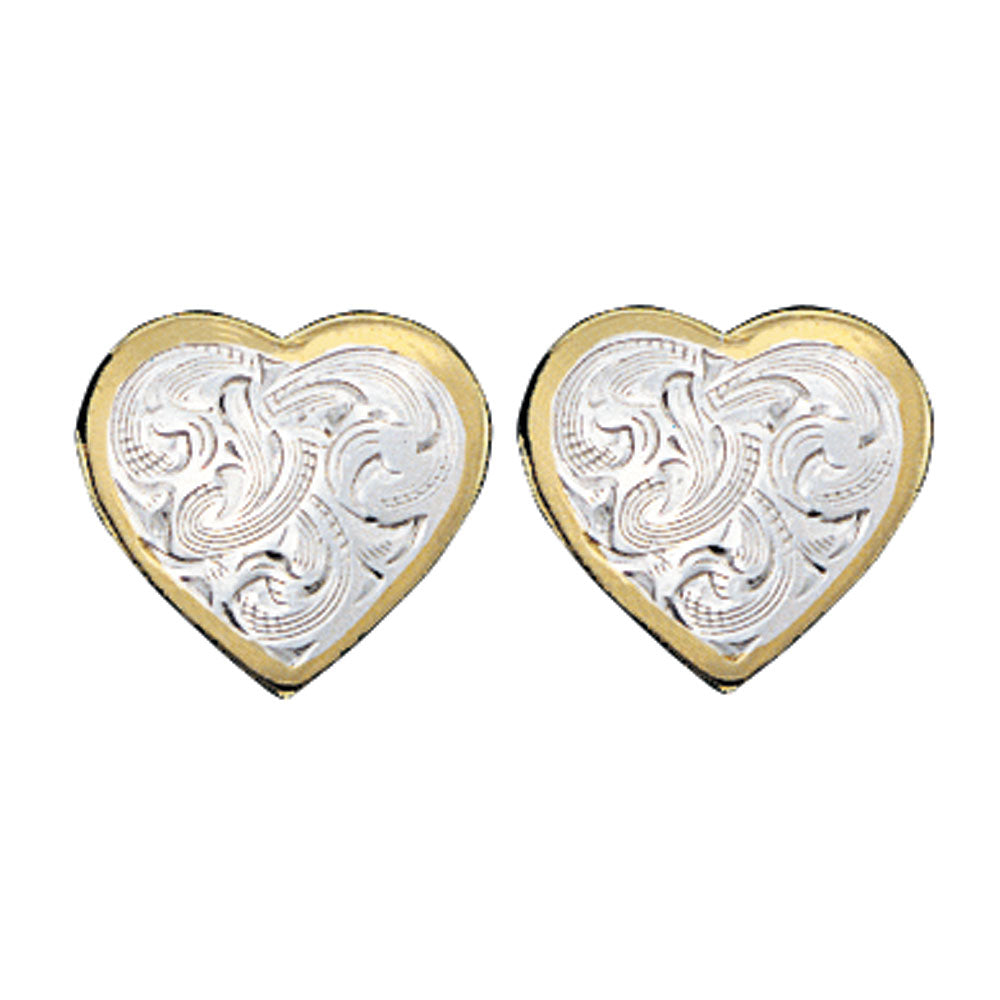 Montana Silversmiths EARRINGS-Small HEART W/GOLD