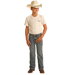 Hooey Boy's  Beige EMB Boot Cut Jeans