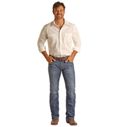 Rock & Roll Men's Straight EMB Revolver Jeans