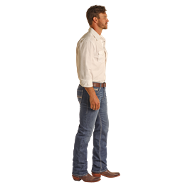 Rock & Roll Men's Straight EMB Revolver Jeans