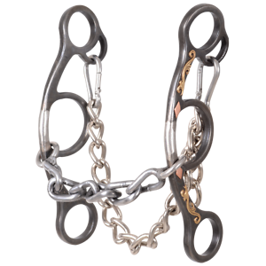 Classic Equine Sweet Iron Chain Short Shank Gag Barrel Bit - Diamond3