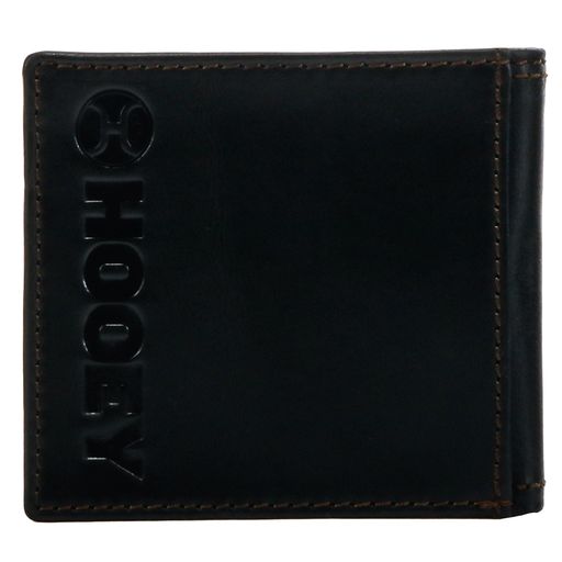Hooey Smooth Black Bifold w/Brown Double Stitched Accent Edge and Hooey Logo