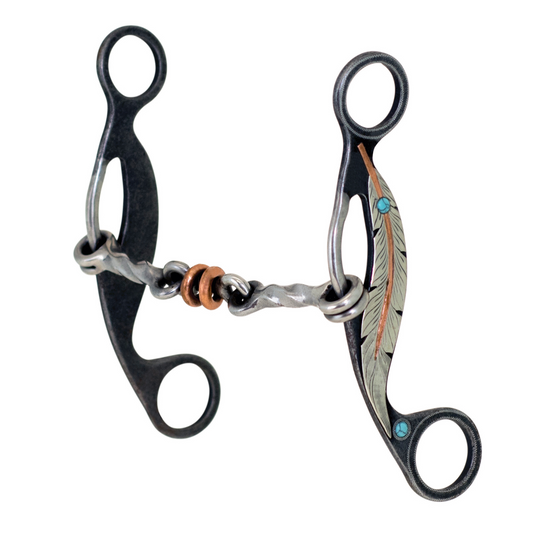 Cowboy Tack Feather Collection Twisted Dog Bone Gag Bit - Irvine Tack & Western Wear