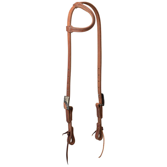 Weaver Protack Single Ear Headstall w/Designer Hardware - Copper Flower
