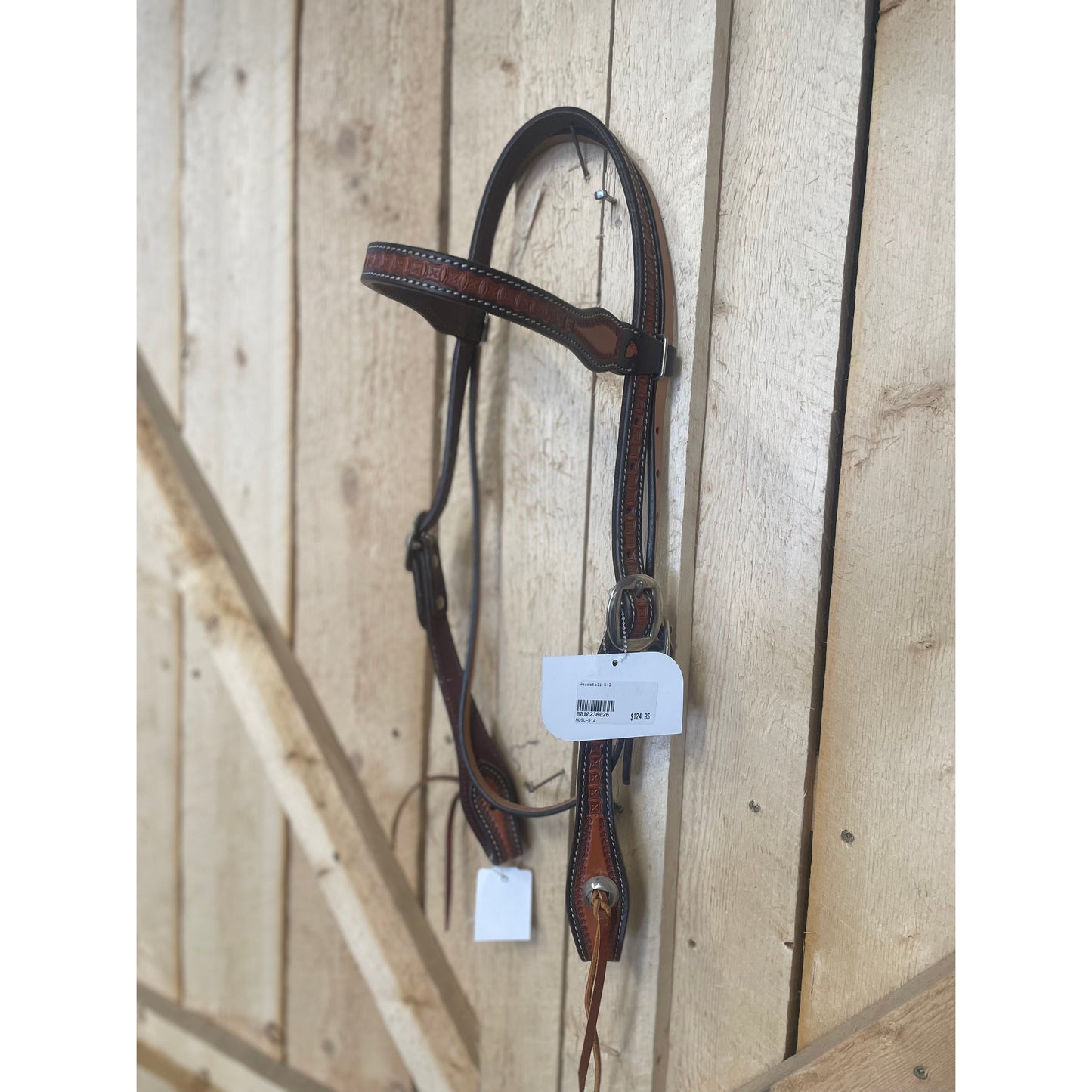 Irvine 2 Tone Browband Headstall w/Square X Pattern