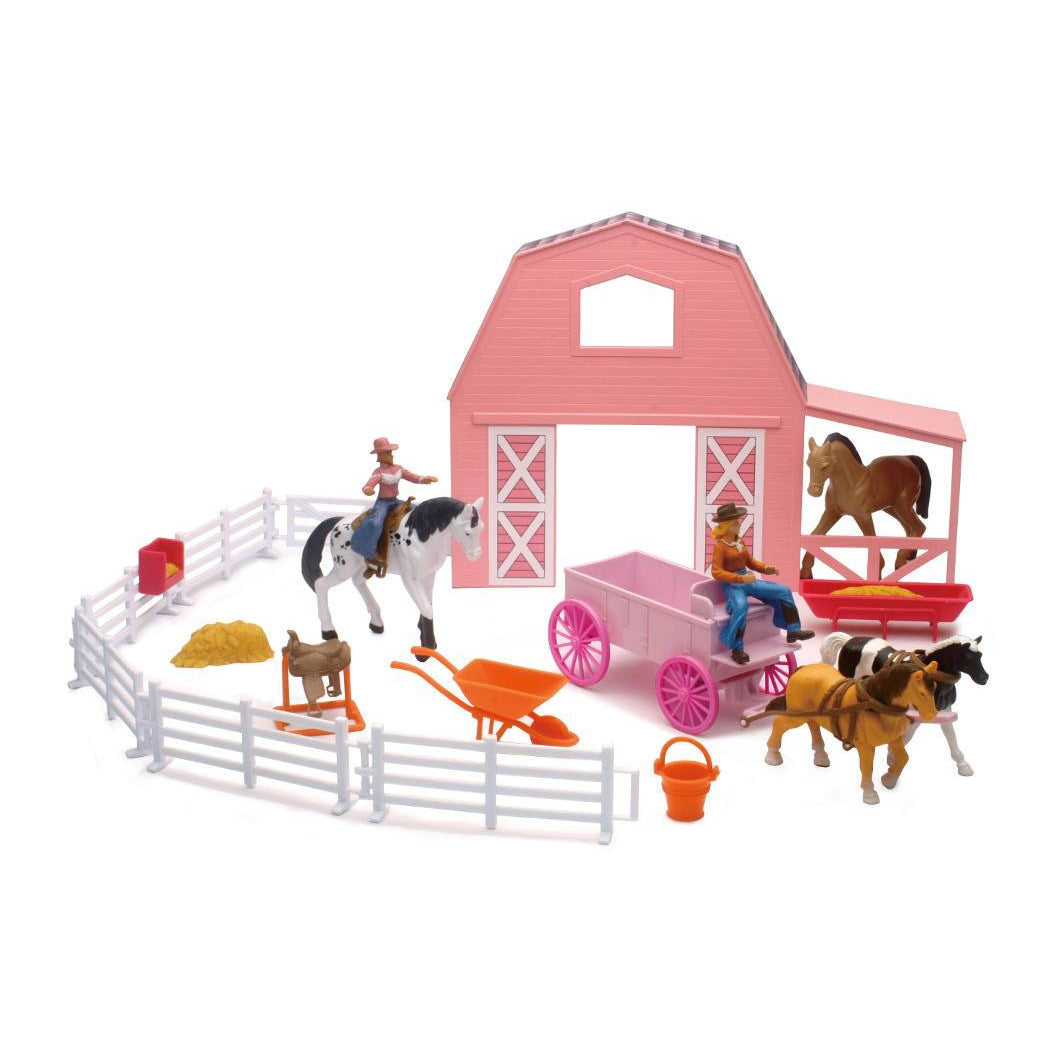 Pink Barn Horse Set