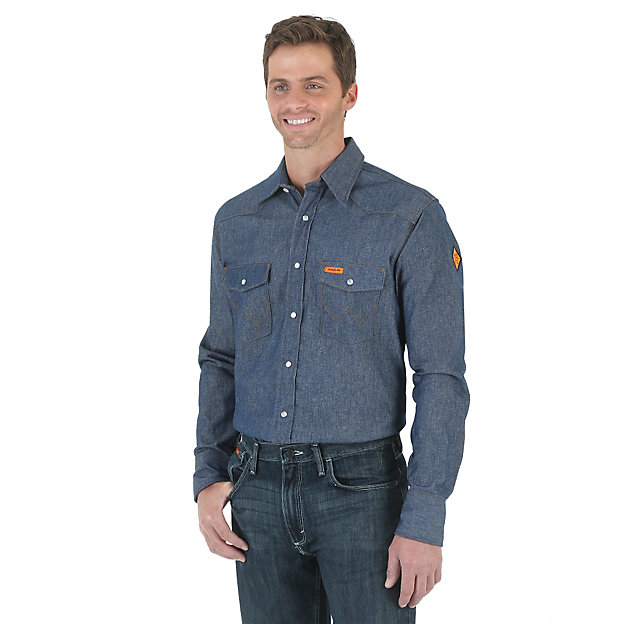 Wrangler Men's FR Long Sleeve Twill Work Shirt - Irvine Tack & Western Wear