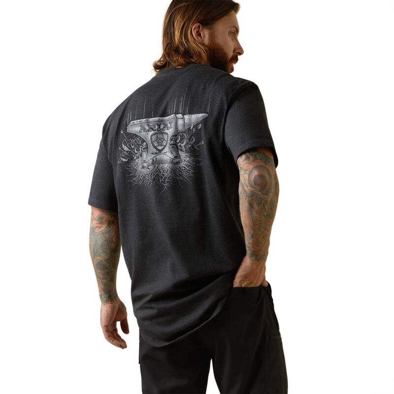 Ariat Mens Rebar CottonStrong Anvil Force T-Shirt - Charcoal Heather