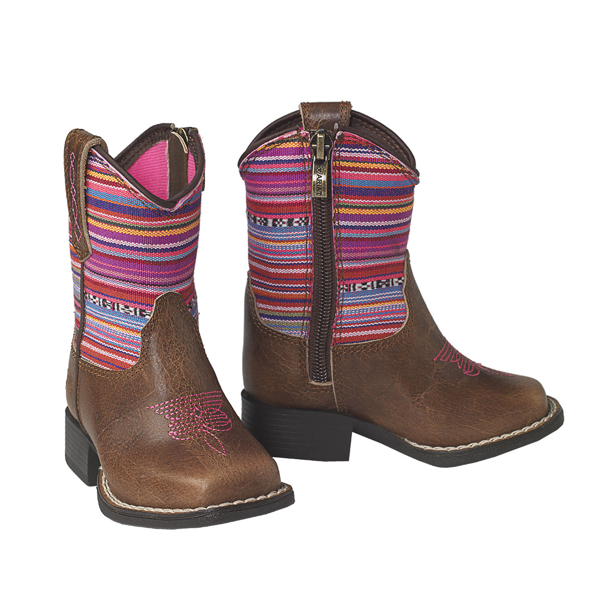 Ariat Toddler Girls Aurora Lil' Stompers Western Boots - Multicoloured/Brown