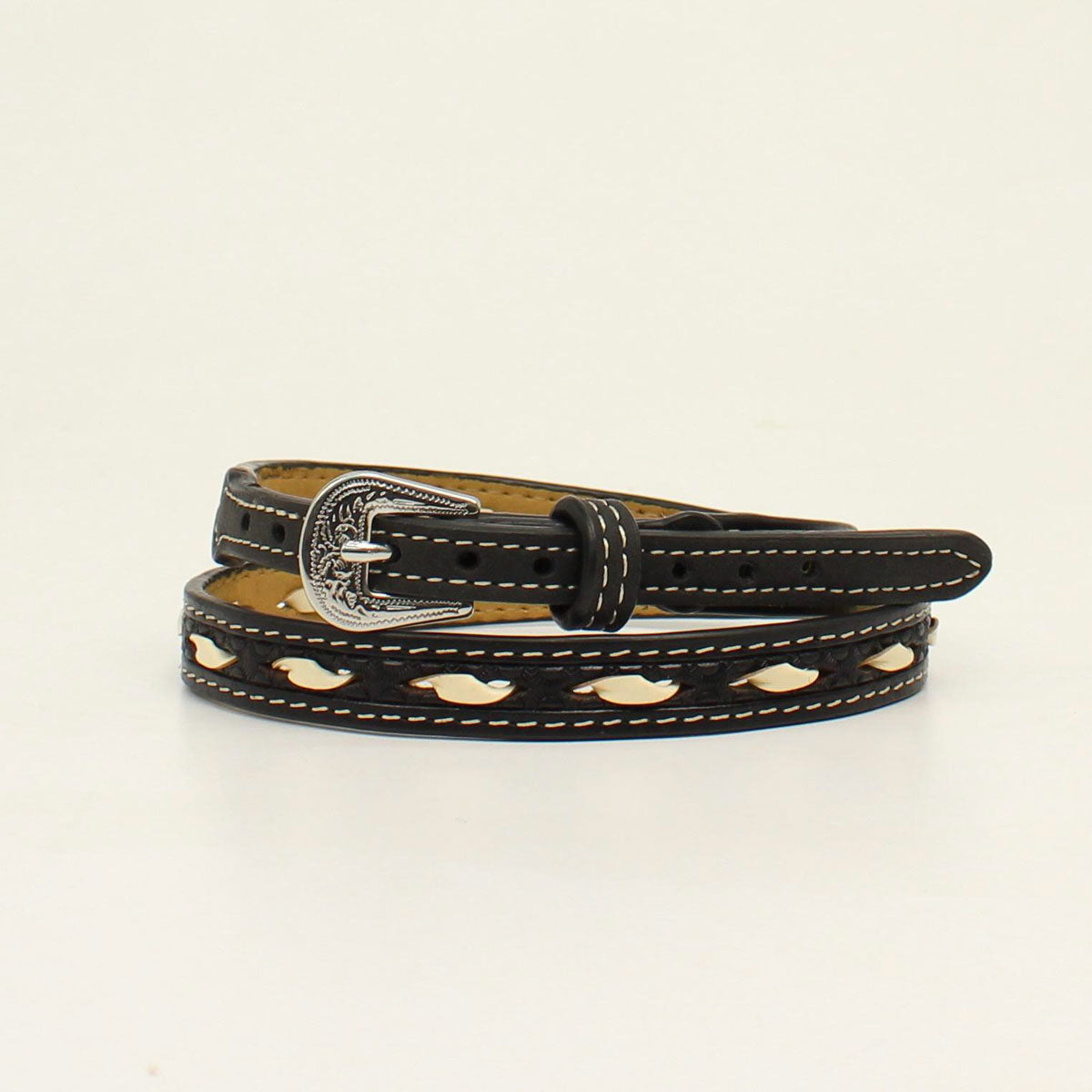 M&F Ivory Rawhide Hat Band - Black
