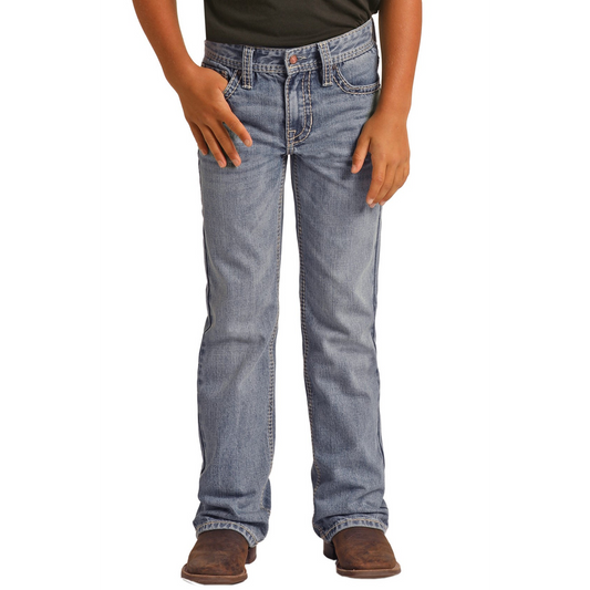 Rock & Roll Boys Relaxed Tapered Bootcut Jeans - Medium Vintage