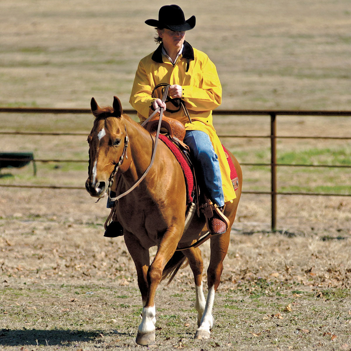 Double S Adult Saddle Slicker - Yellow