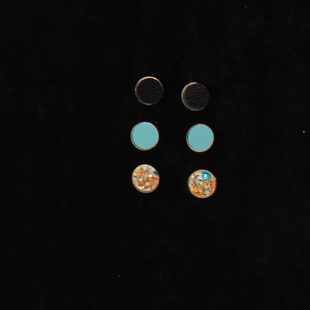 Blazin Roxx Round Stud Earrings Set - Multi