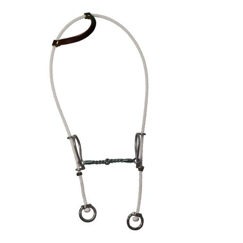 Professional's Choice One Ear Rope Headstall w/Twisted Gag Half & Half Bit