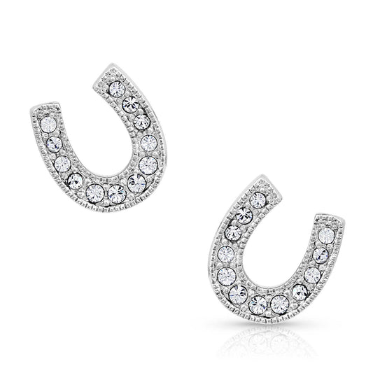 Montana Silversmiths Crystal Clear Stuck on Luck Post Earrings