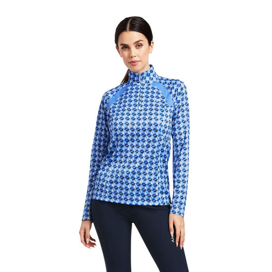 Womens Ariat sunstopper 1/4 Zip Baselayer Ditsy Horse