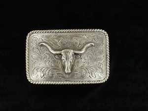 M&F Nocona Men's Rectangle Buckle - Longhorn Head