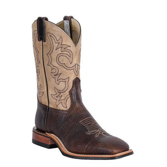 Brahma Men's Roper Western Boots - Dark Oak/Natural America