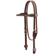 Weaver Leather Browband Headstall Canyon Rose HL Texas Star