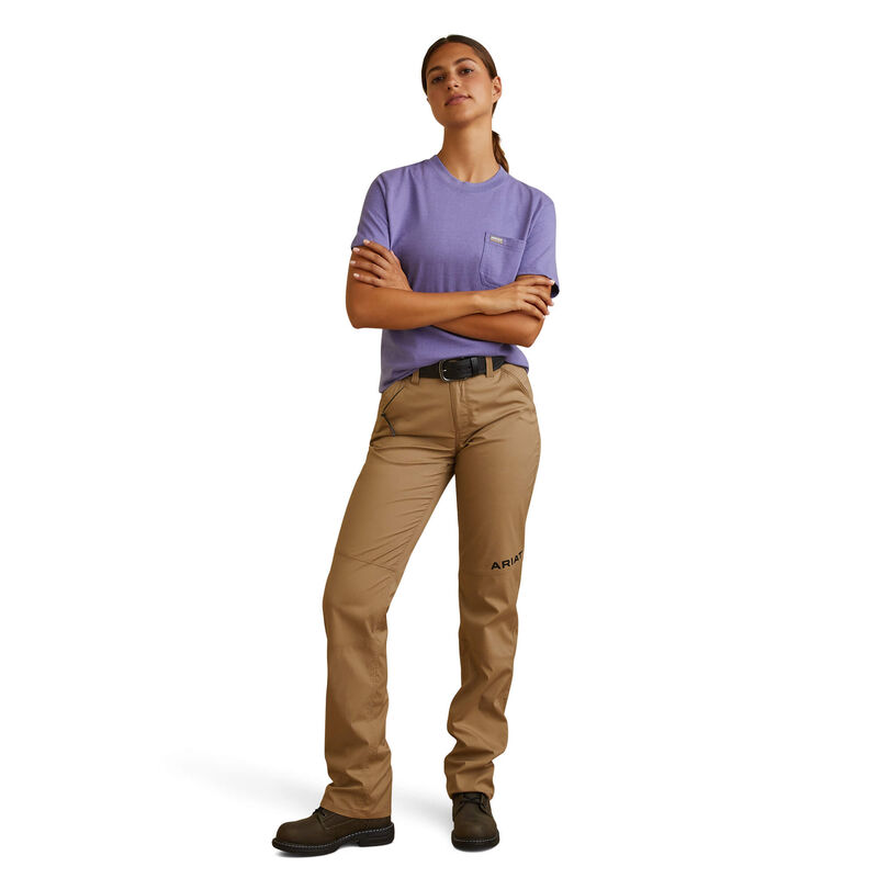 Ariat Womens Rebar Cotton Strong Roughneck Graphic T-Shirt - Corsican Blue Heather