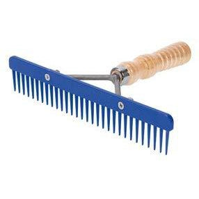 Weaver Skip Tooth Comb with Wood Handle and Replaceable Plastic Blade - Blue