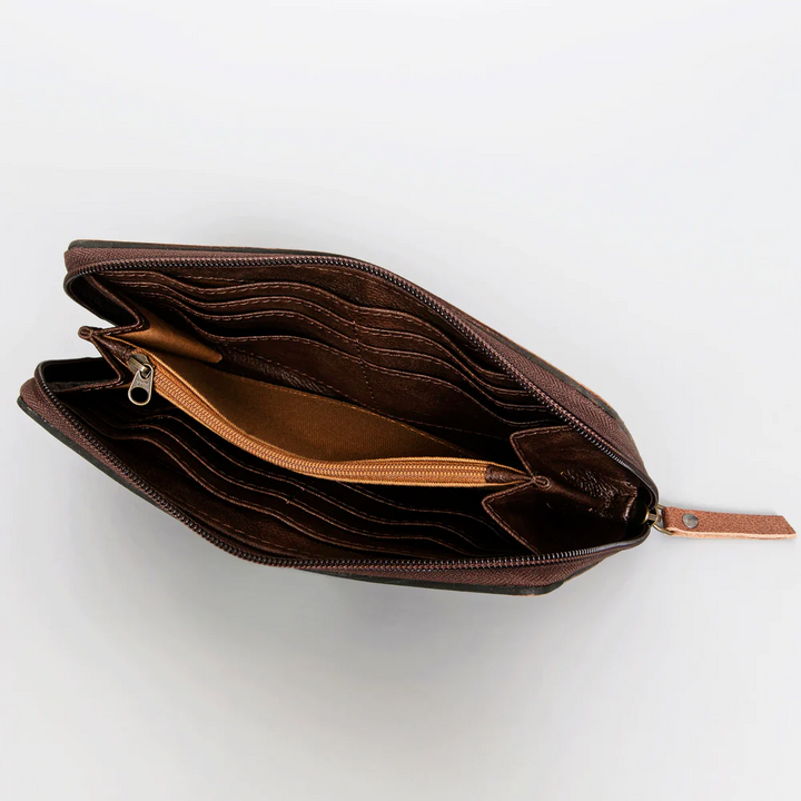 American Darling Olay Wallet -Leather With Hand Carving
