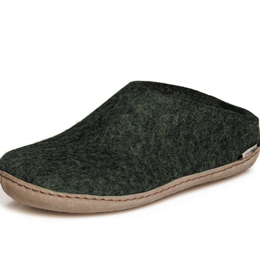 Glerups Slip On Leather Sole Shoes - Forest