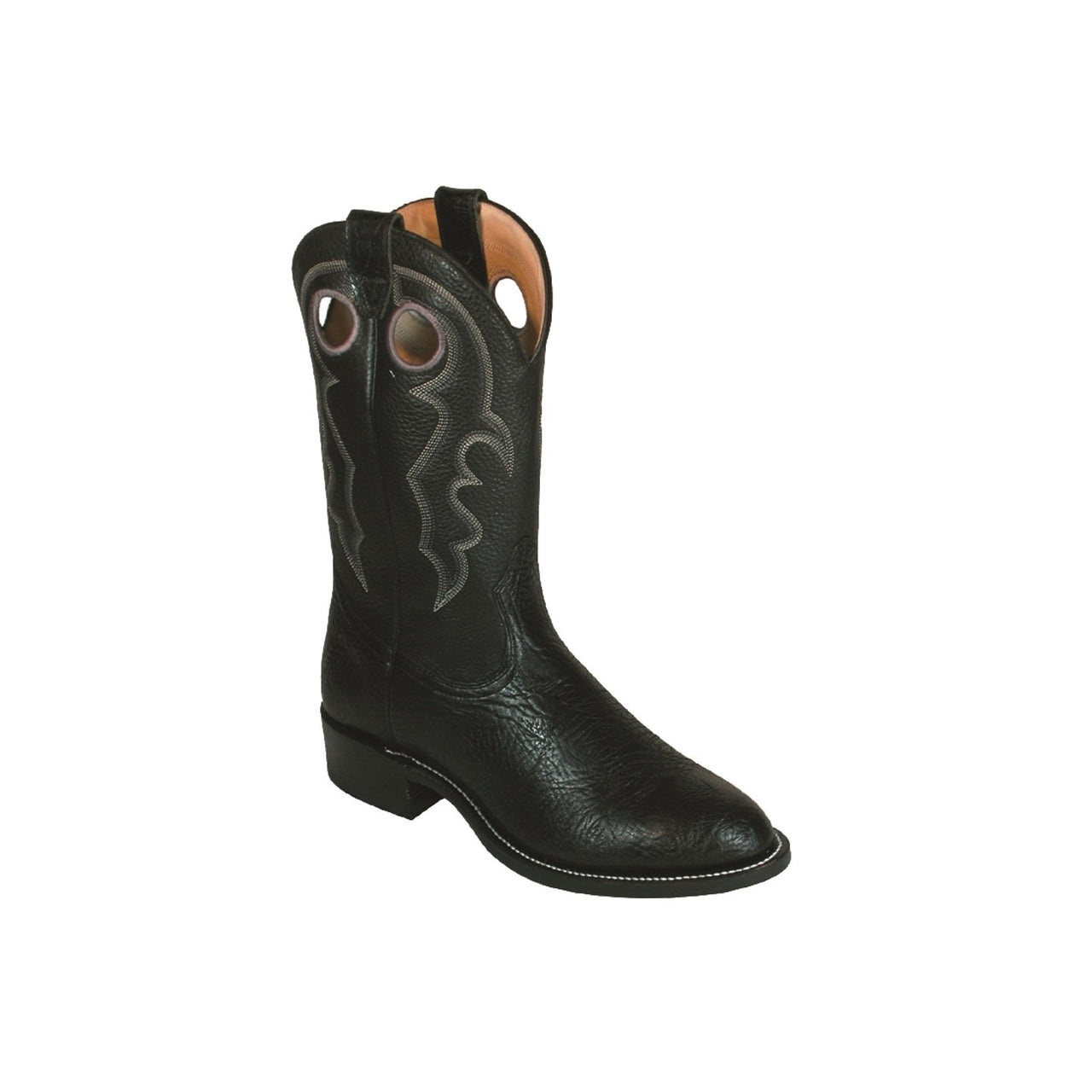 Boulet Men's Rounded Toe Western Boots - Sporty Black Deer Tan/Black Shoulder